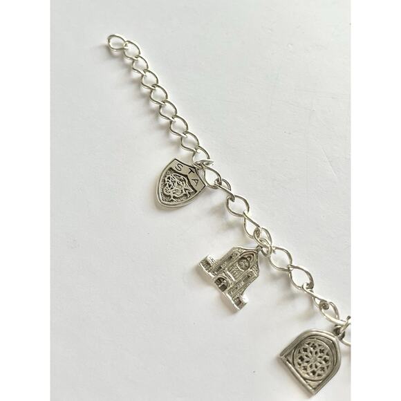1960s 925 Sterling St. Thomas Aquinas Catholic School Dallas TX 4-Charm Bracelet - Picture 4 of 12